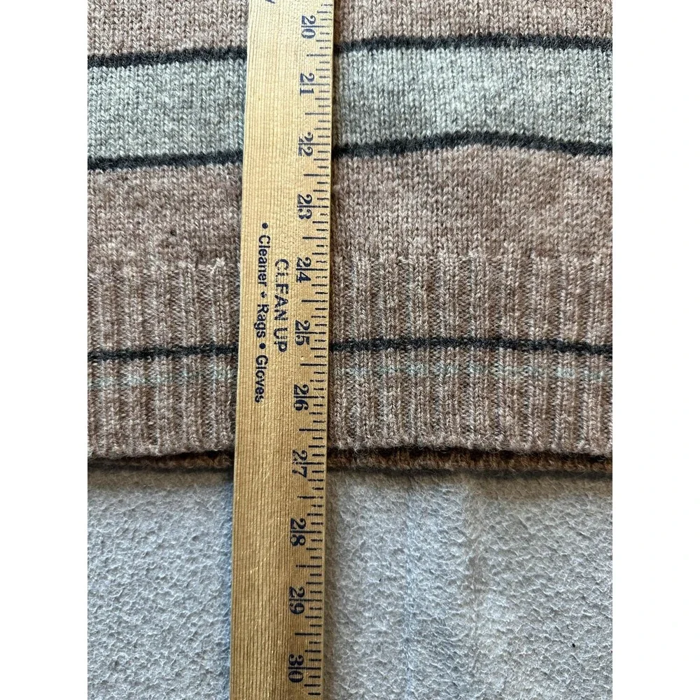 Vintage St. Edmonds Sweater Mens XL Shetland Wool Striped Geometric Tan Grey